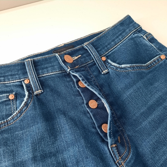 Mother The Tomcat High Rise Button Fly Straight Jeans Snipped in the Bud size 25 - Picture 6 of 16